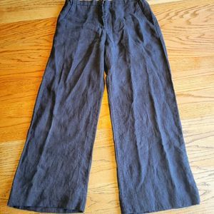 Flax linen wide leg pants